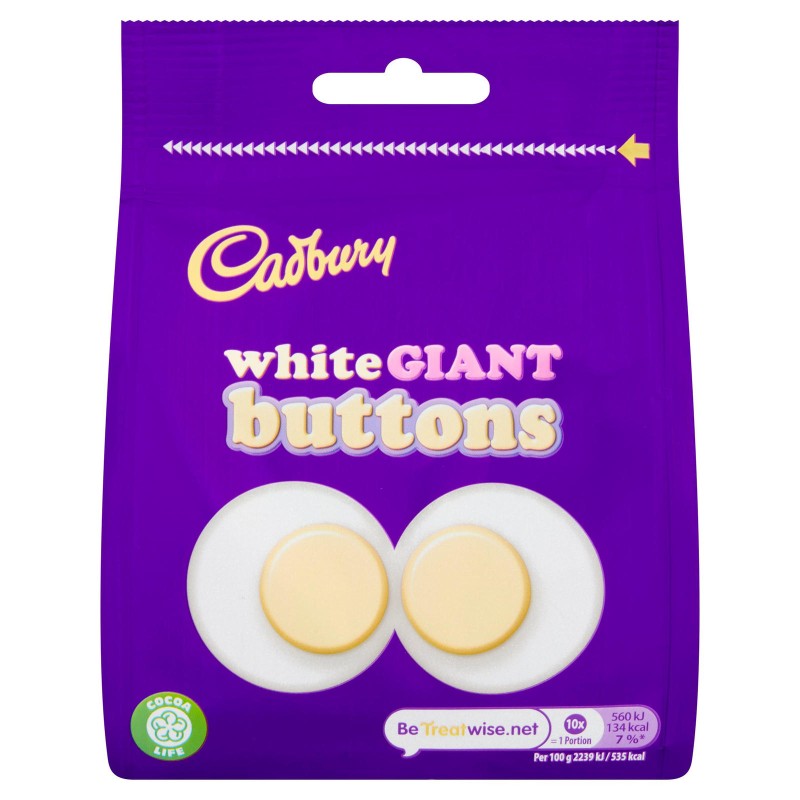 Cadbury - Giant White Milk Chocolate Buttons (110g)