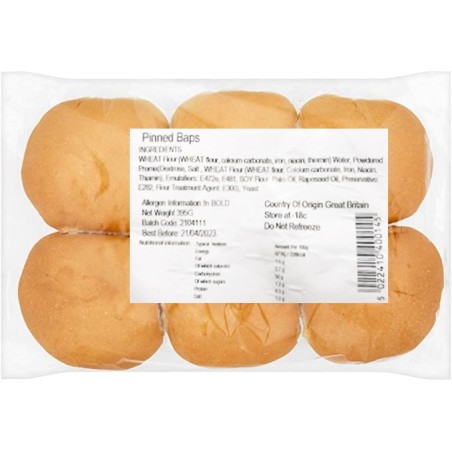 Pinned Baps (6 / 395g)