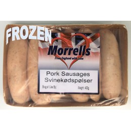 *CLEARANCE.  Morrells Sausages - Pork  (6 / 400g)