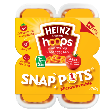Heinz Spaghetti Hoops Snap Pots (4 / 190g)