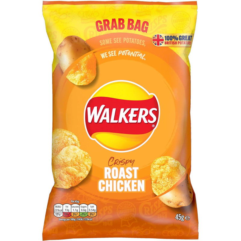 Walkers Roast Chicken Flavour Crisps (Grab Bag / 45g)