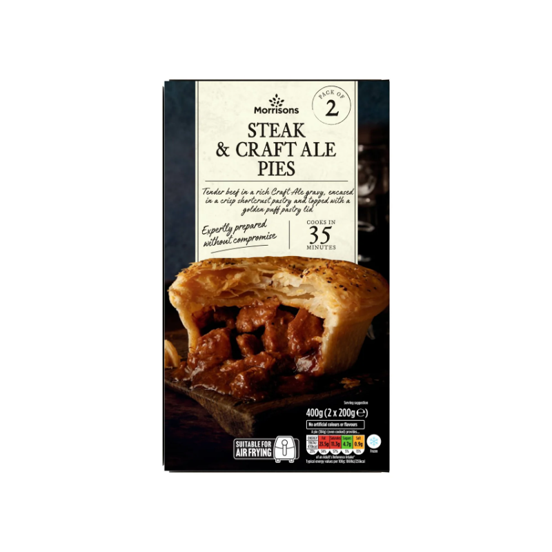 Morrisons Steak & Craft Ale Pies (2 x 200g)