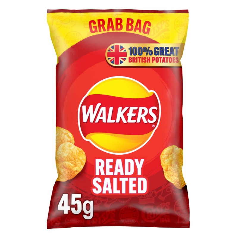 Walkers Crisps - Ready Salted Grab Bag (45g)