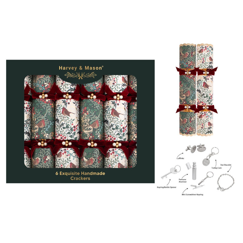 Xmas Crackers.  13.5"  Exquisite Robin (1 x 6)