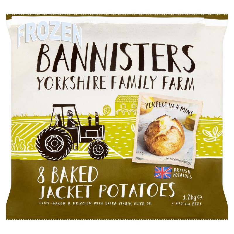 Bannisters Farm - 8 Baked Jacket Potatoes (1.2kg)