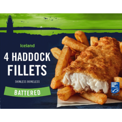 Iceland 4 Battered Haddock...