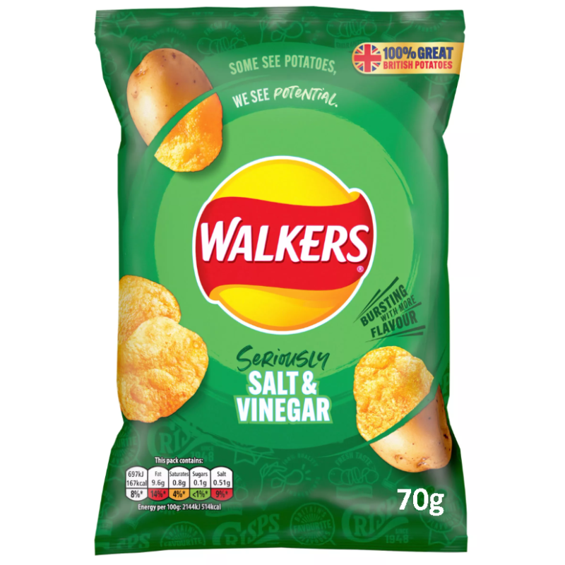 Walkers Crisps - Salt & Vinegar (70g)
