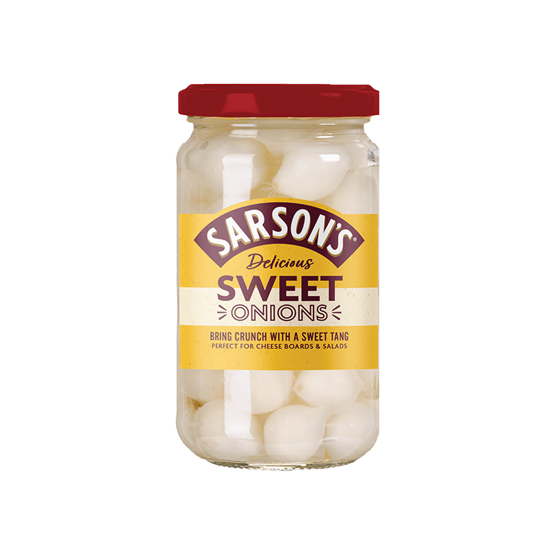 Sarsons Sweet & Mild Silverskin Onions.  (460g)