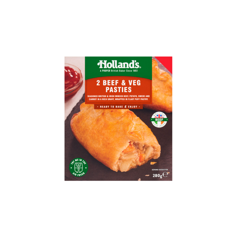 Hollands Beef & Veg Pasty (2 x 140g)