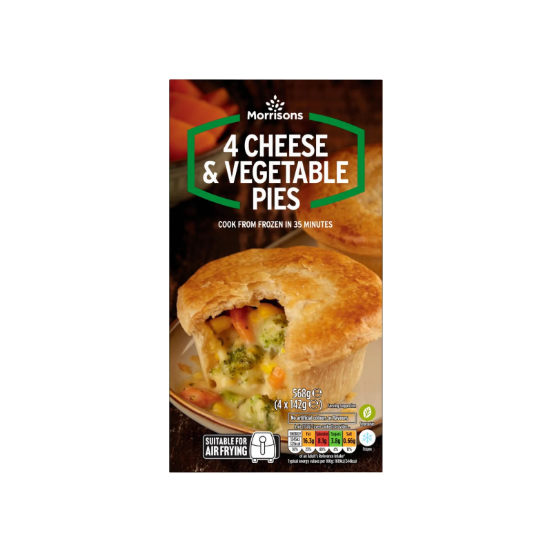 Morrisons Cheese & Vegetable Pies (4/568g)