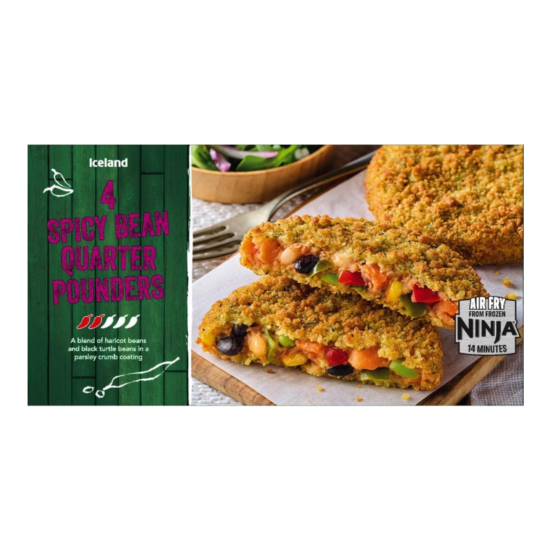 Iceland Spicy Bean Quarter Pounders (4/454g)