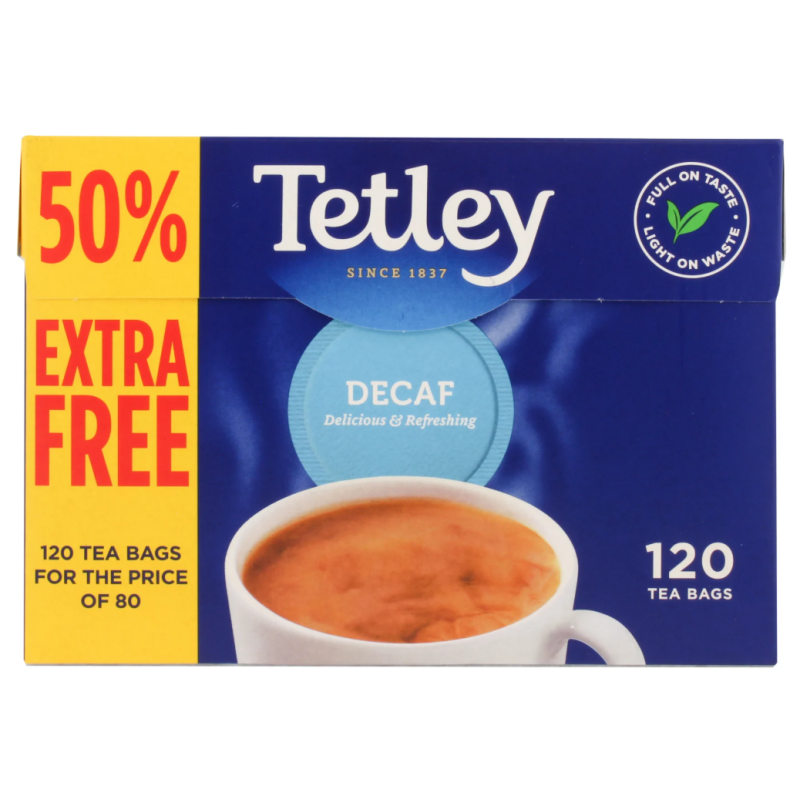 Tetley Decaf Teabags (80 + 50% Free (120 bags))