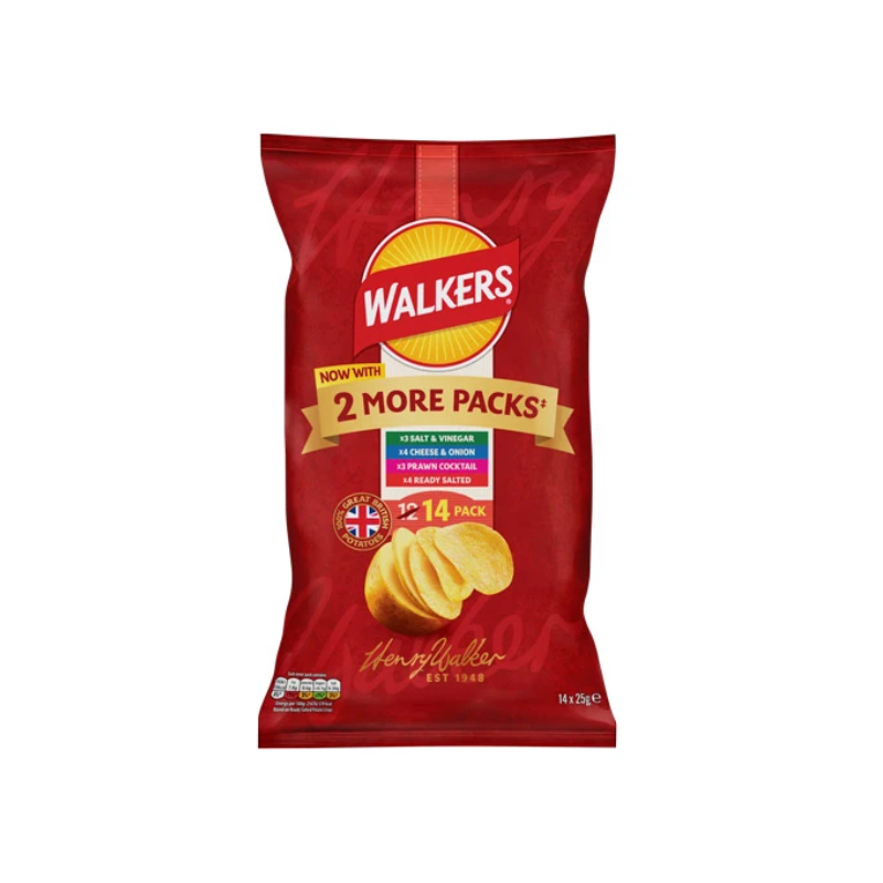 *CLEARANCE  Walkers - Variety Pack Crisps (14 x 25g)