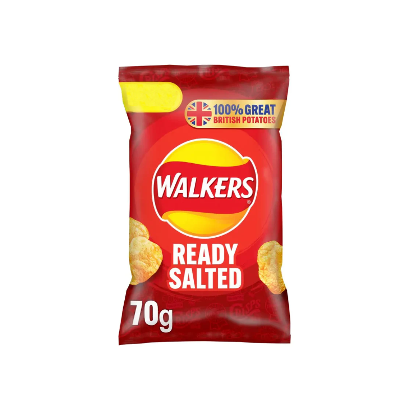 *CLEARANCE    Walkers Crisps - Ready Salted  (70g)