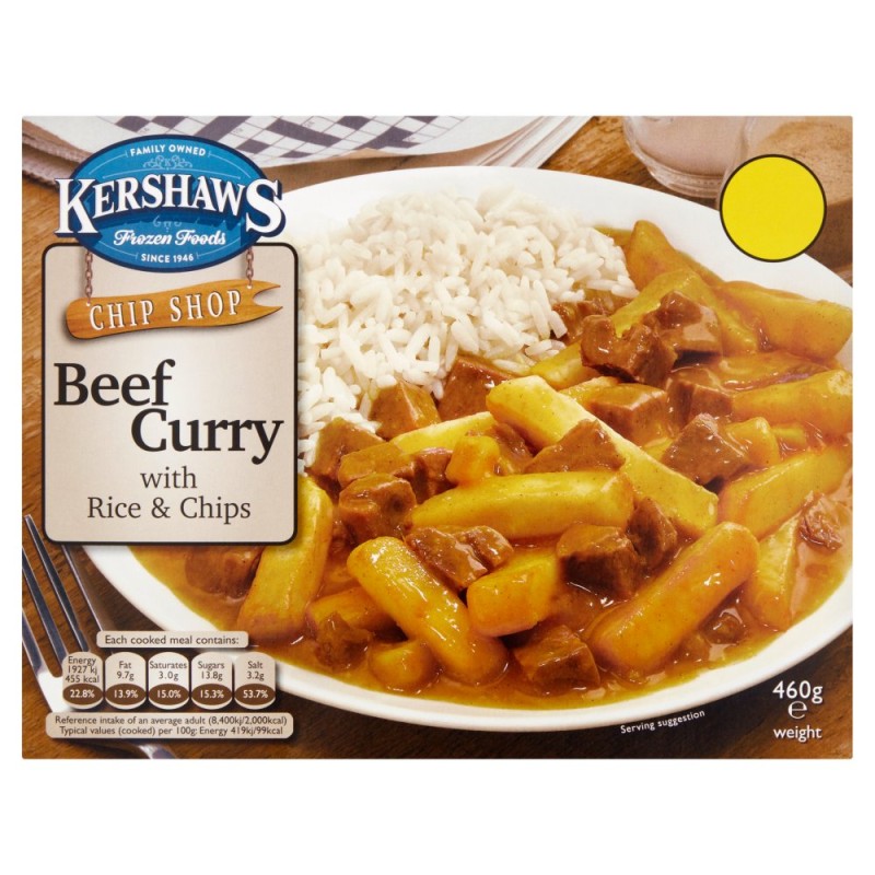 Kershaw Beef Curry, Rice and Chips (460g)