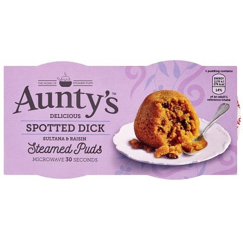 Aunty's Spotted Dick Sponge Puddings (2 x 95g)